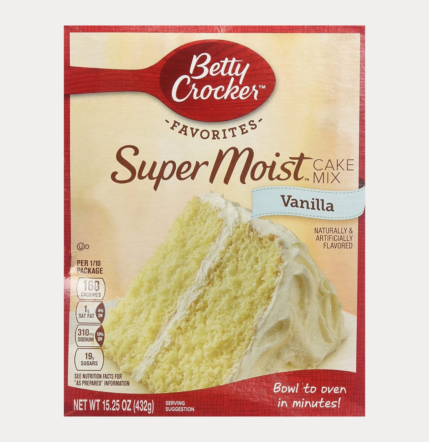 Betty Crocker SuperMoist CakeMix Vanille - 375g