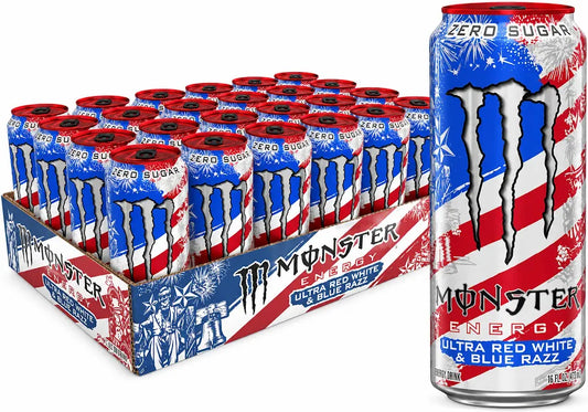 PRE-ORDER: Monster Red White & Blue Razz 473ml